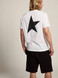 Golden Goose - T-shirt da uomo bianca con logo e stella neri a contrasto