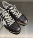 Golden Goose - Ball Star donna in glitter antracite con stella in pelle bianca e talloncino in pelle laminata