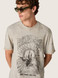 Golden Goose - T-shirt da uomo in jersey grigio mélange con stampa vintage