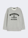 Max Mara Weekend - Felpa girocollo in cotone grigio chiaro con scritte nere