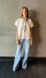 8PM - T-shirt manica corta in jersey di cotone con foulard in viscosa stampa bandana