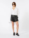 Sportmax - Over shirt con dettaglio plissé bianca