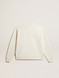 Golden Goose - Felpa di colore bianco vissuto con logo reverse sul retro - Jersey Capsule