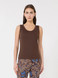 Max Mara Weekend - Top Multi in cotone stretch cioccolato