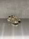 Loafer - Sneakers traforata in pelle e cristalli con punta squadrata oro