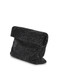 Twenty Fourhaitch - Mini pochette in maglia strass nera con chiusura a calamita