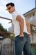 Dondup - Jeans Ervin loose in denim fisso lavaggio medio pulito