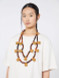 Max Mara Weekend - Collana Falange in rafia e resina caramello