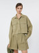 Max Mara Weekend - Camicia boxy Acenni  in panama di cotone verde oliva