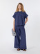 Max Mara Weekend - Pantalone Benda in popeline di puro cotone blu