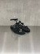 Bibi Lou - Sandalo basso in pelle con fiocchi e  micro strass nero