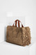 Ibeliv - Borsa Onja rettangolare con frange laterali in rafia dark tea