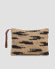 Ibeliv - Pochette Ampy in rafia naturale e nera