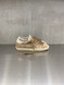 Golden Goose - Super-Star donna in suede tabacco con stella traforata e talloncino in pelle crema