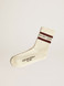 Golden Goose - Calzini bianco vissuto con dettagli distressed e stripes marroni
