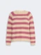 Max Mara Weekend - Maglia Ghiacci in alpaca e cotone a righe panna e lampone