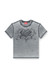 Diesel - T-shirt in jersey con strass ed effetto burnout grigio