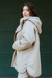 Bully - Parka con coulisse in vita reversibile sabbia ed eco pelliccia ecrù