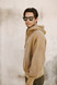 Golden Goose - Felpa con cappuccio in cotone nocciola con logo ricamato a contrasto