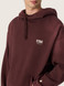 Golden Goose - Felpa unisex con cappuccio in cotone bordeaux con logo