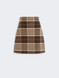 Max Mara Weekend - Gonna corta in lana Check - marrone