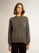 Golden Goose - Maglione girocollo da donna in cotone grigio scuro con logo sul retro