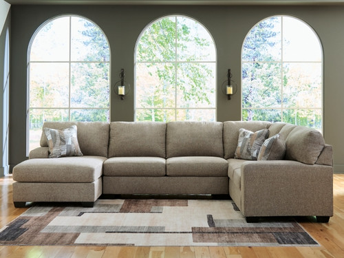Newellen 3-Piece Sectional with Chaise in Hemp