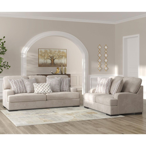 High Profile Taupe 2pc Living Room Set