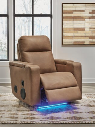 Lorrenton Caramel Auto Glider Recliner w/Audio