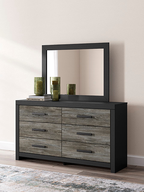 Broachmyn Black/Gray Bedroom Mirror