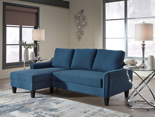 Jarreau Blue Sofa/Couch Chaise Full Sleeper
