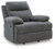 Side-Swipe Charcoal Rocker Recliner
