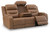 Knightington Brown Reclining Sofa w/ Audio