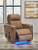 Lorrenton Caramel Auto Glider Recliner w/Audio