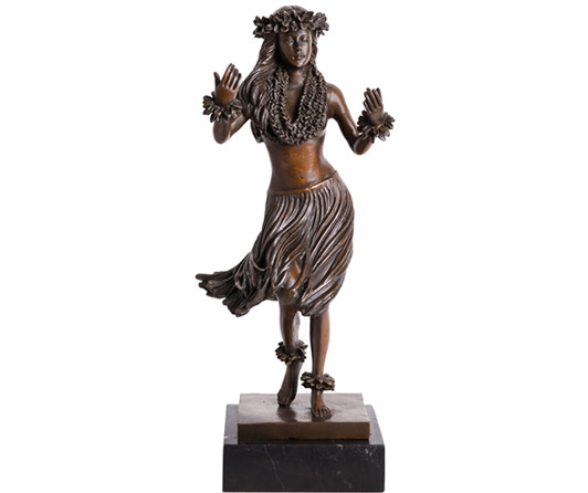 Bronze Hula Girl Statue Aloha