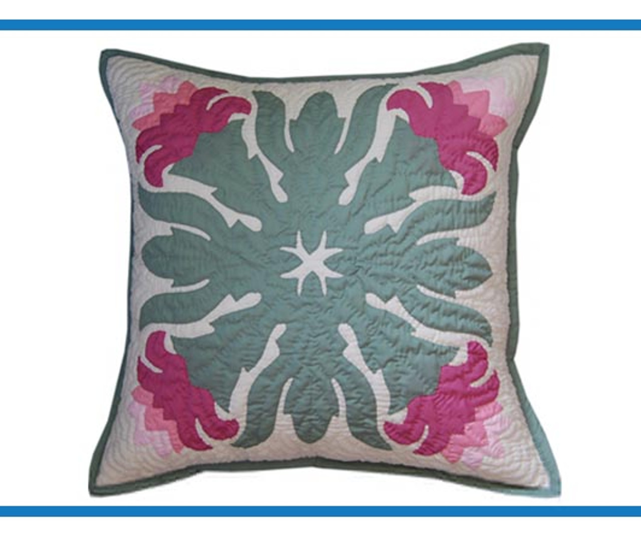 Hawaiian Quilt Pillow Slip Pink Guzmania Style Hawaii