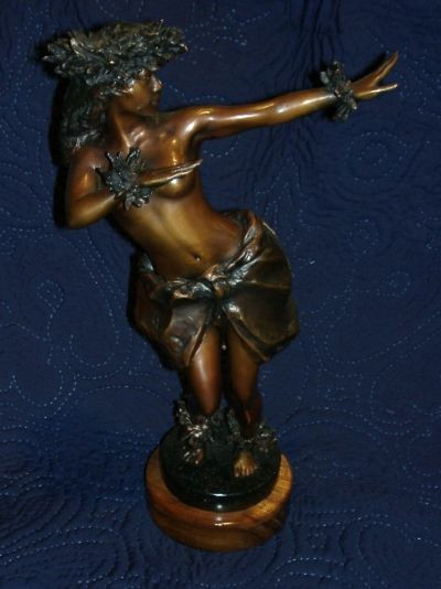 Bronze Hula Girl Statue - Aloha