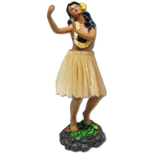 Hula Girl in Dancing Pose - Natural Skirt Hula Girl in Dancing Pose - Natural Skirt