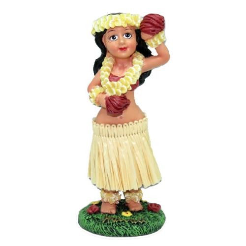 Hula Girl with Flower - Dashboard Bobble Doll  Hula Girl with Flower - Dashboard Bobble Doll