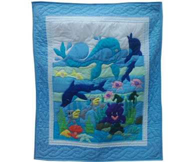 Baby quilt - whales and boats – QuiltsbyCathy