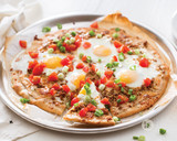 Queso Breakfast Pizza