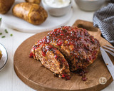 Bacon Pepper Meatloaf with Baked Potatoes