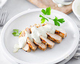 Grilled Chicken with Artichoke Spinach Sauce