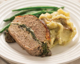 Turkey Meatloaf with Spinach Mushrooms Cheese