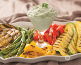 Grilled Veggies with Artichoke Spinach Dip