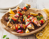 Lemon Pepper Chicken Veggie Kabobs