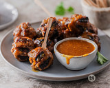 Grilled Meatballs with Sweet Heat Sauce