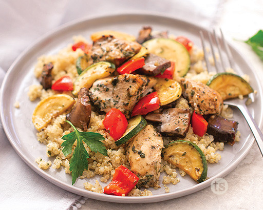 Roasted Chicken & Veggies over Quinoa
