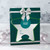 Star-shaped gift tag on a package with bow
