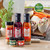 Tastefully Simple Hot Honey Seasoning, Spiced Apple Berry Sauce, Garlic Parmesan Wing Sauce, Onion Onion™ Seasoning, Seasoned Salt, and Takeout Faves recipe booklet.
